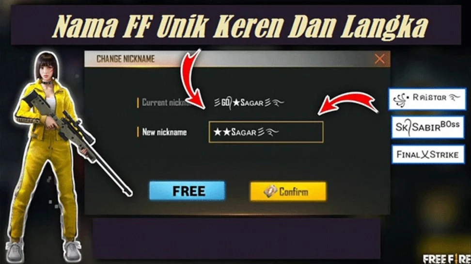 5000 Nama Unik dan Keren di Free Fire untuk Meningkatkan Profil Pemain