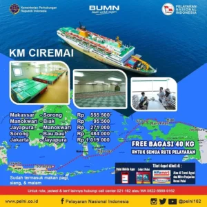 Jadwal Kapal Pelni KM Ciremai Juni-Juli 2026: Rute Jayapura-Sorong Resmi Dibuka