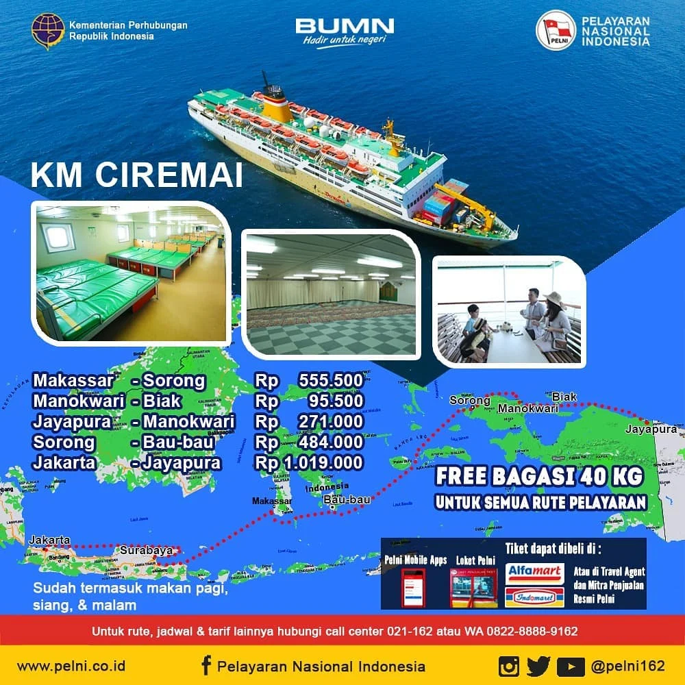 Jadwal Kapal Pelni KM Ciremai Juni-Juli 2026: Rute Jayapura-Sorong Resmi Dibuka