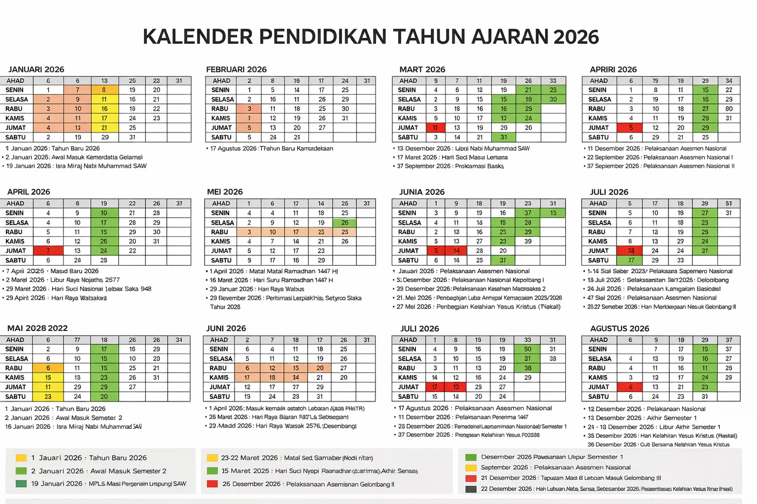 Libur Sekolah Semester Genap 2026: Informasi Jadwal Lengkap