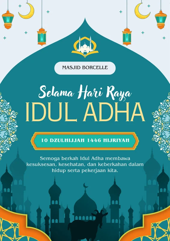 Poster Idul Adha 2026 dengan Background Masjid: Unduh Sekarang!