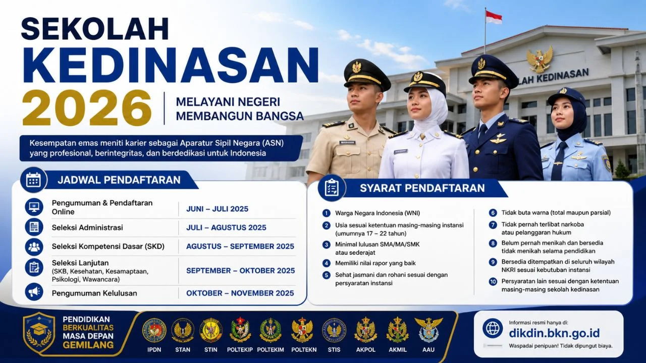 Pendaftaran Sekolah Kedinasan 2026 Segera Dibuka, Ini Syarat dan Keuntungan Mengikuti Pelatihan Dasar CPNS