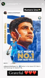 Shubman Gill Mendekati Posisi No. 1 di ICC ODI Batting Rankings
