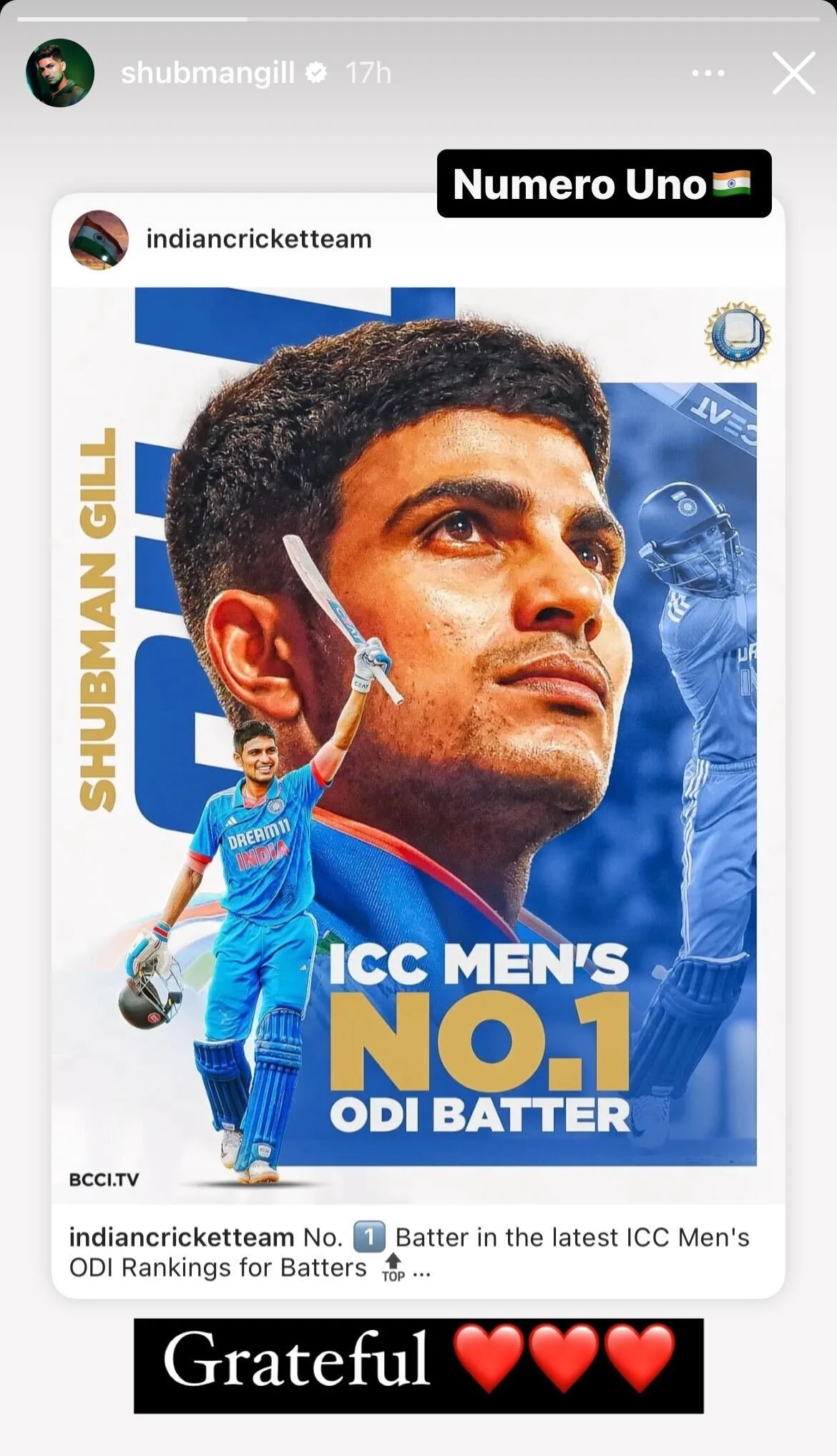 Shubman Gill Mendekati Posisi No. 1 di ICC ODI Batting Rankings
