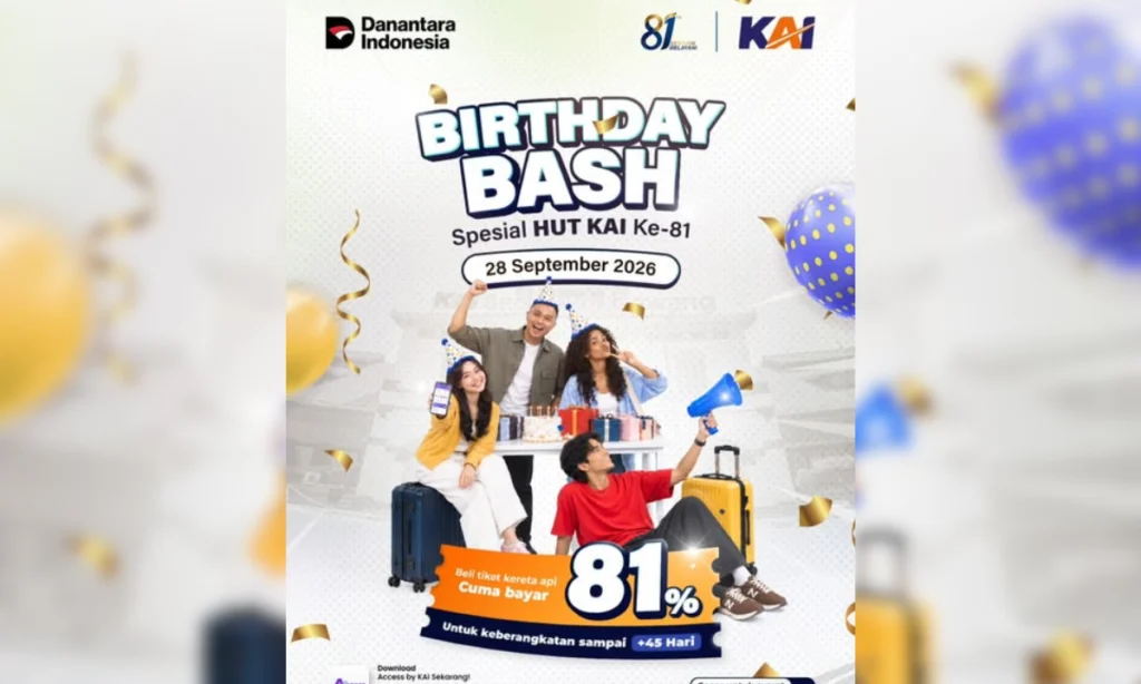 Tiket Kereta Api Diskon hingga 81 Persen Sambut HUT ke-81, Simak Syarat dan Cara Belinya
